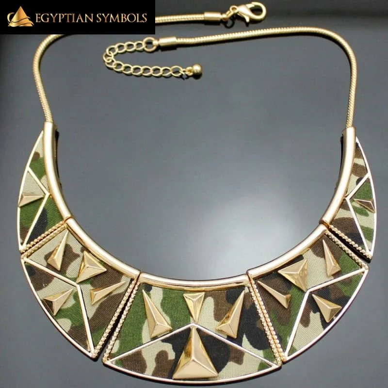 Best necklaces and pendants with opal and gold for a vibrant, luxurious contrast-EGYPTIAN NECKLACE - Egyptian Military Camouflage