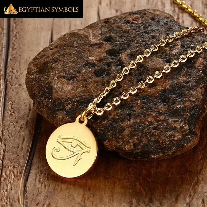 Fashionable necklaces and pendants with birthstones for a personalized gift idea-Gold Tone Ancient Egyptian Necklace