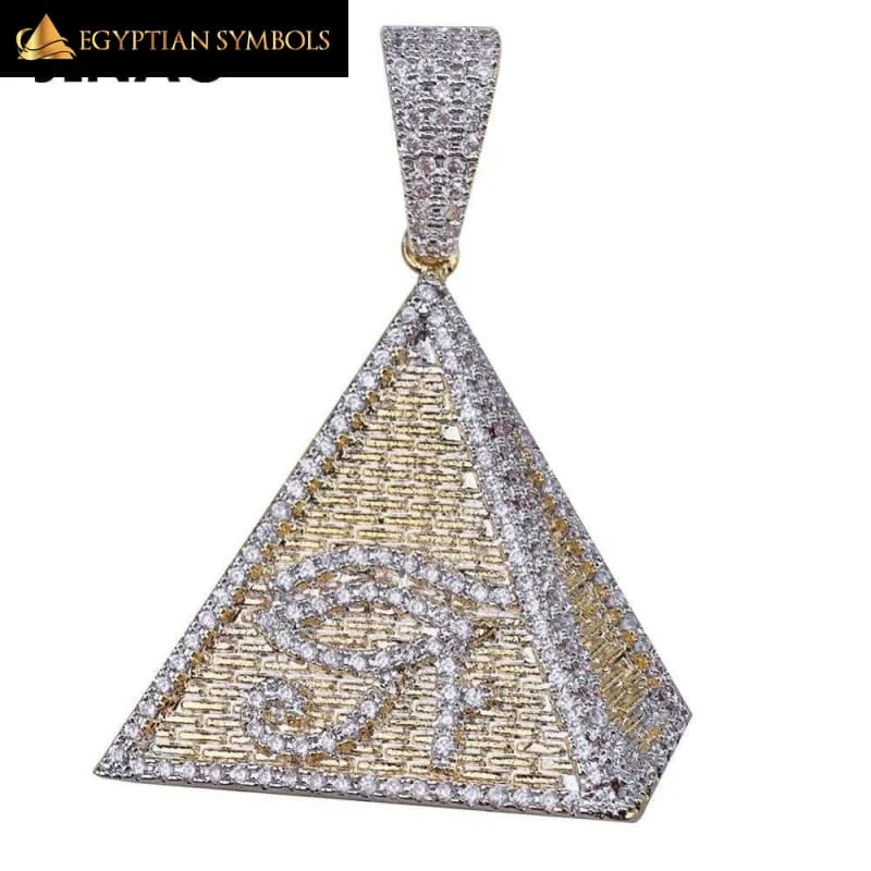 Necklaces and pendants with pearls for a classic and sophisticated touch-Egyptian Pyramid Necklace (Paved Zircon)