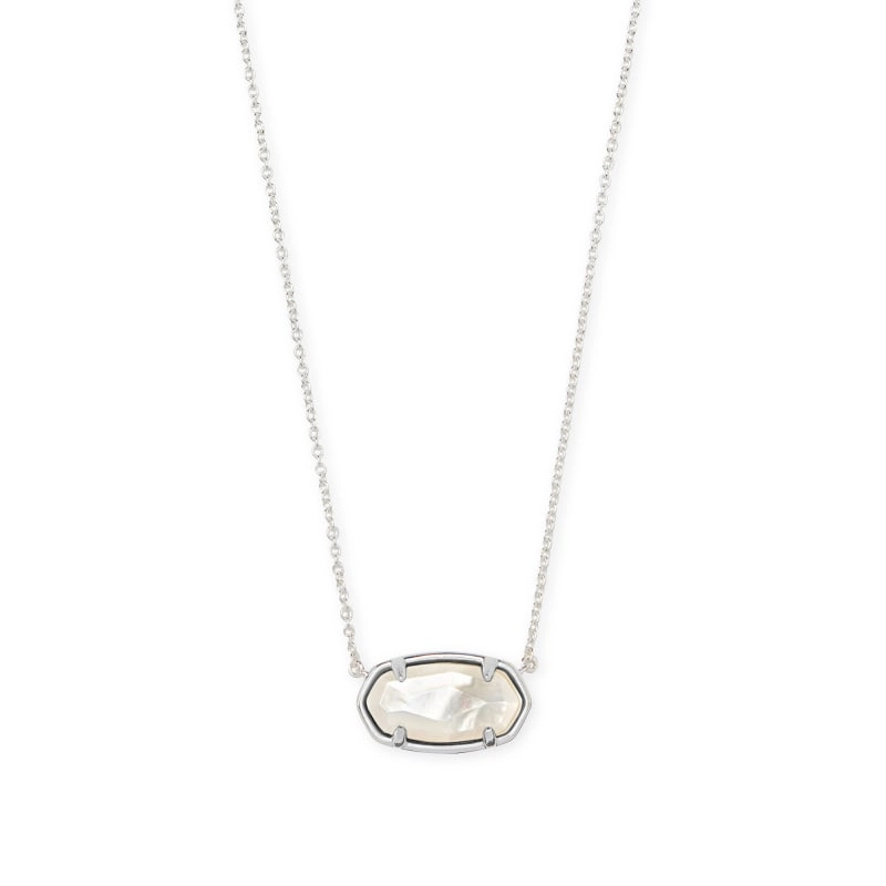 Beautiful necklaces and pendants with diamond halo settings for extra brilliance-Kendra Scott Elisa Necklace in Sterling Silver with MOP