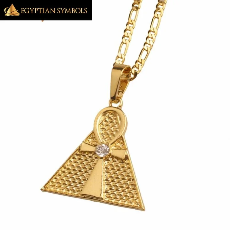 Trendy necklaces and pendants with geometric shapes for a modern aesthetic-Cross & Pyramid Necklace