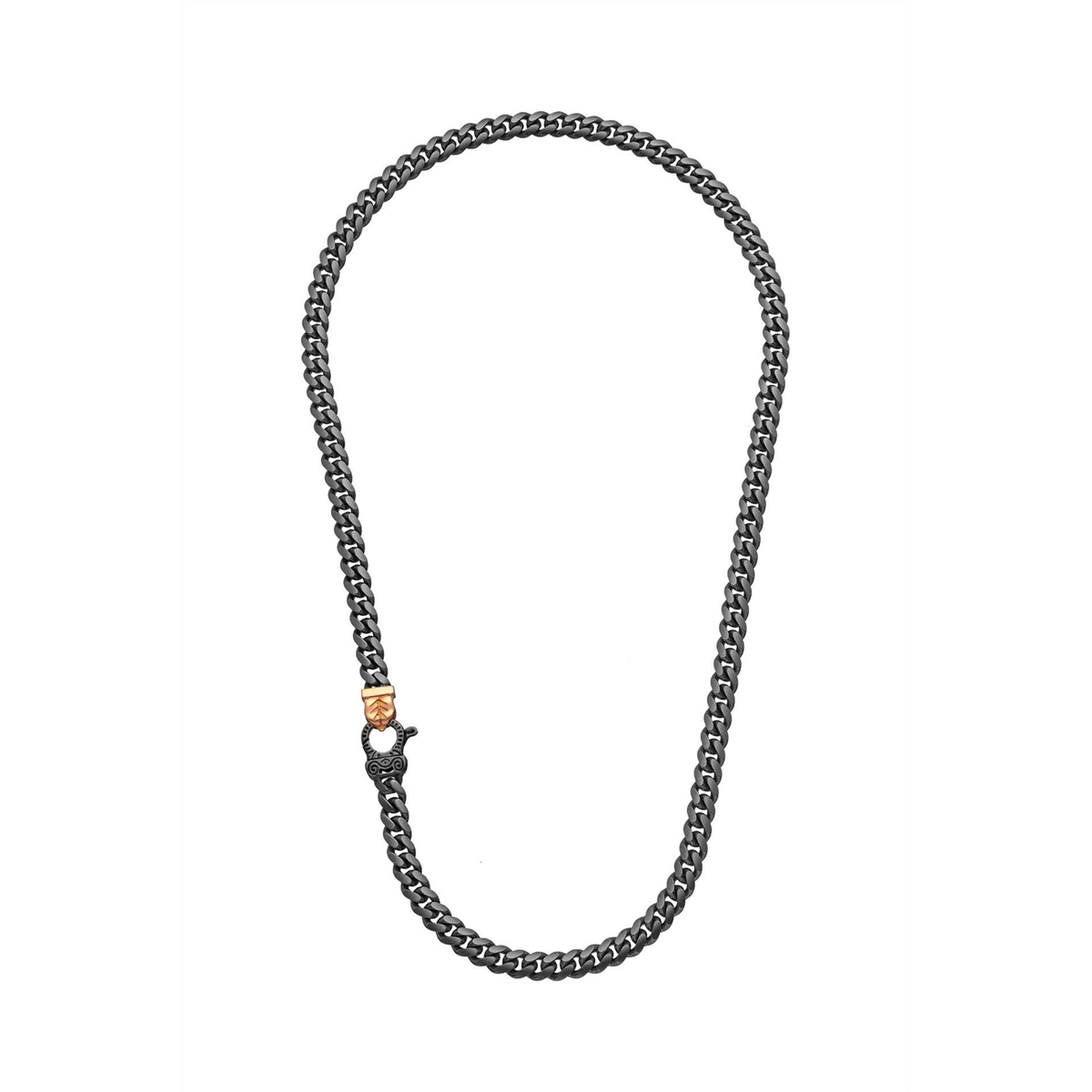 Elegant necklaces and pendants with infinity symbols for timeless designs-Marco Dal Maso Flaming Tongue Oxidized Silver with Rose Gold Plating Link Necklace