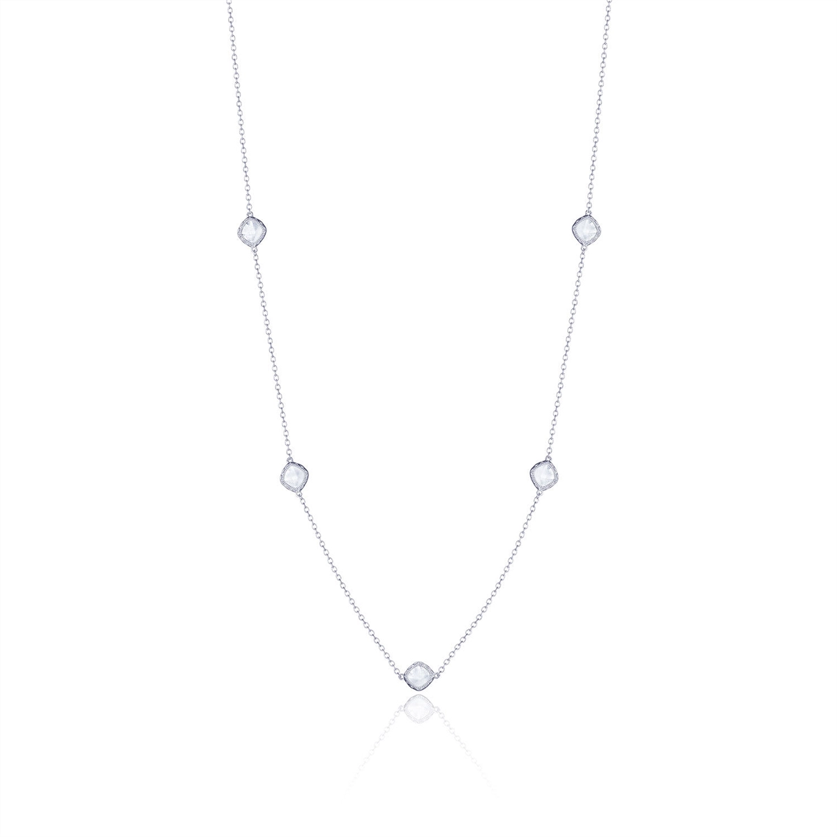 Necklaces and pendants with clear quartz for a pure and radiant look-Tacori 5 Station Necklace with Chalcedony