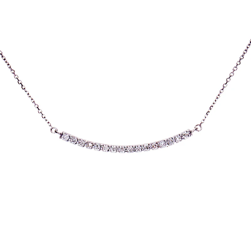 Unique necklaces and pendants with gemstones for a colorful and vibrant statement-Diamond Bar Necklace