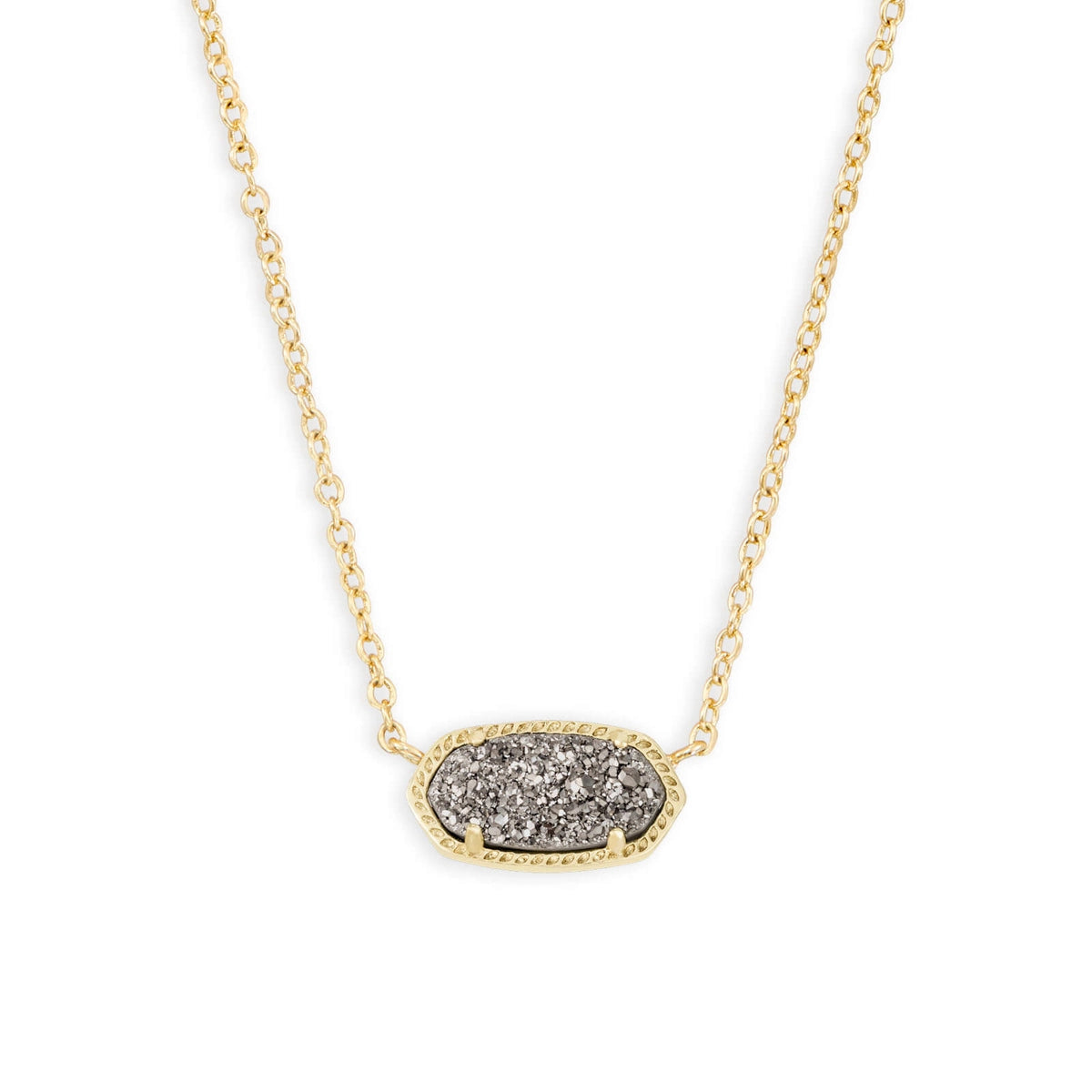 Best necklaces and pendants with gemstone clusters for a bold and colorful effect-Kendra Scott Elisa Necklace in Gold with Platinum Drusy