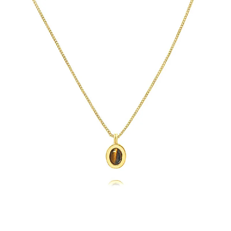 Necklaces and pendants with ocean-inspired designs for a refreshing, beachy feel-Copper Maillard Tiger Eye Stone Pendant Necklace