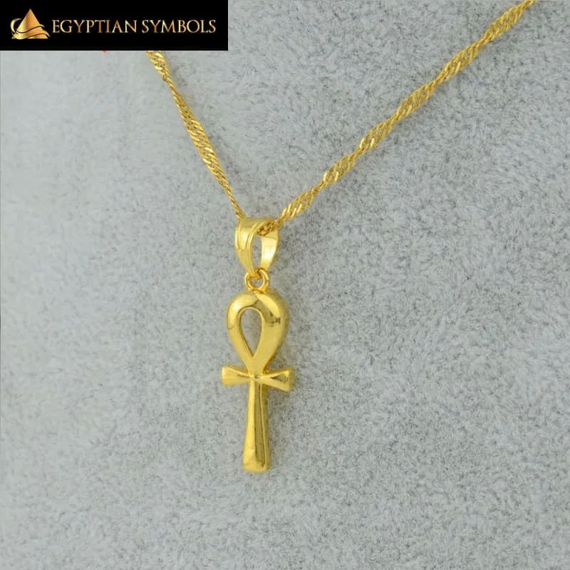 Beautiful necklaces and pendants with natural stones for an earthy, organic vibe-Ankh Pendant Gold Color