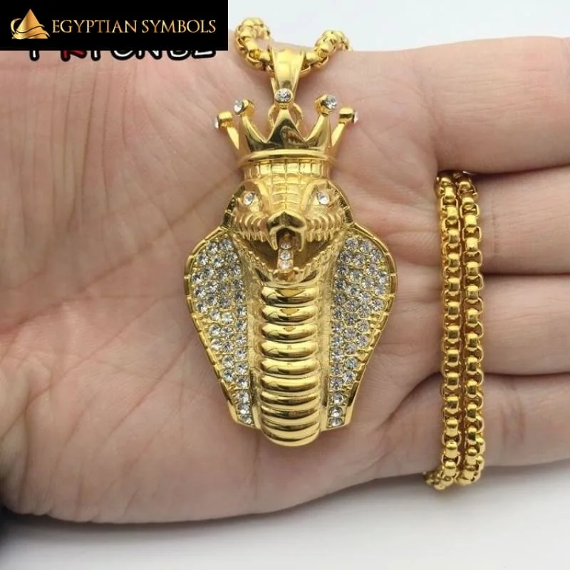 Best necklaces and pendants with cubic zirconia for a budget-friendly dazzling effect-EGYPTIAN NECKLACE - Crown Cobra