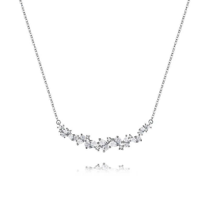 Necklaces and pendants with celestial starburst designs for a radiant look-925 Silver Wisteria Flower Necklace