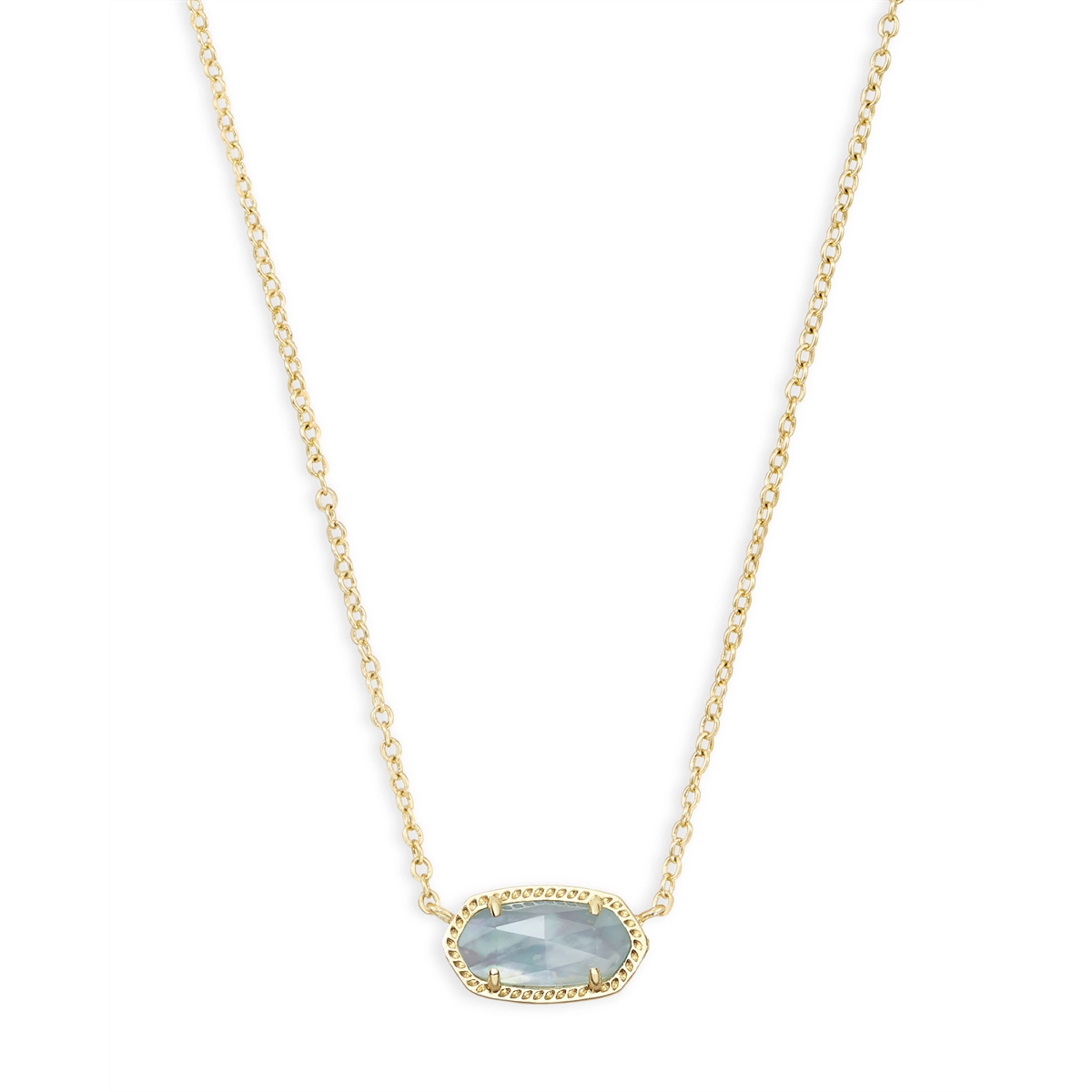 Stunning necklaces and pendants with aquamarine stones for a serene effect-Kendra Scott Elisa Pendant Necklace in Gold with Light Blue Illusion