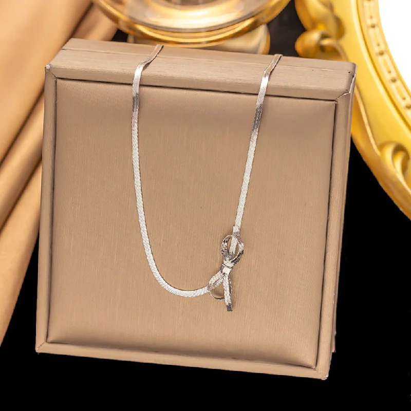 Necklaces and pendants with matching rings for a coordinated set of jewelry-Just Lil Things Artificial Silver Necklace jltn1073