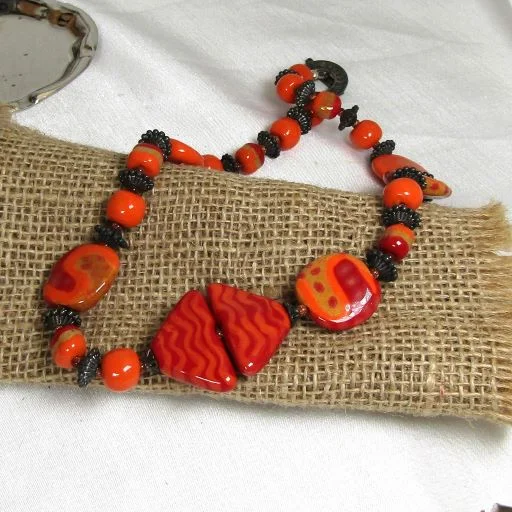 Beautiful necklaces and pendants with tree branch motifs for a nature-inspired design-Kazuri Red Necklace Fair Trade Beads