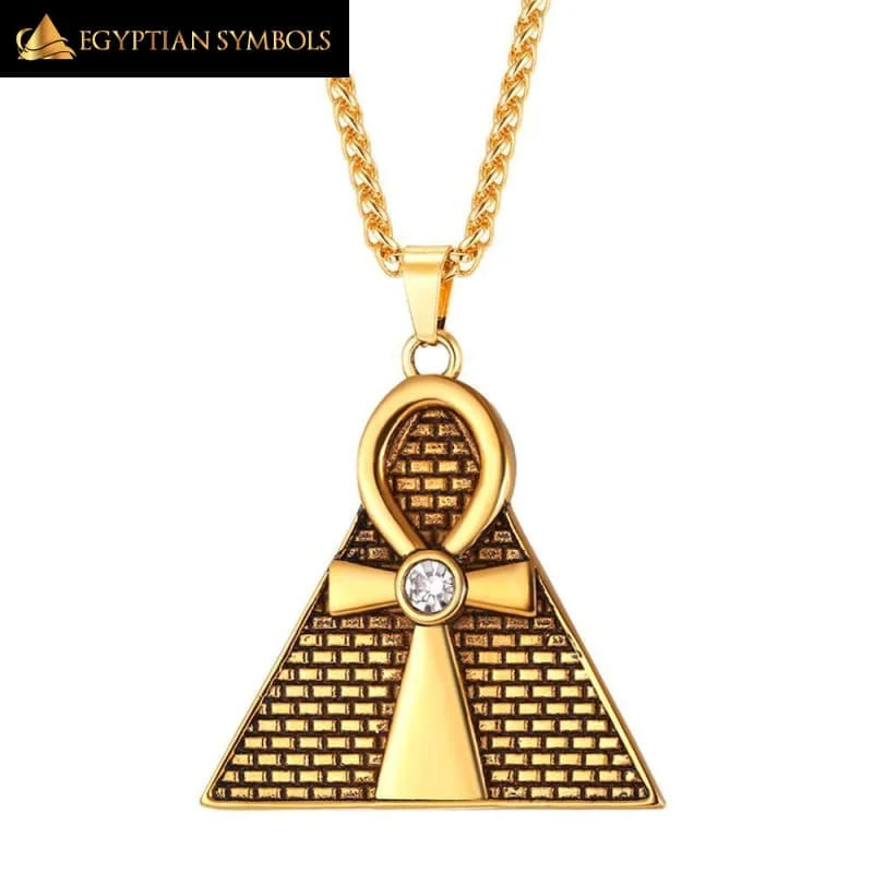 Stunning necklaces and pendants with ruby and diamond combinations for a luxurious effect-Ancient Pyramid Necklace