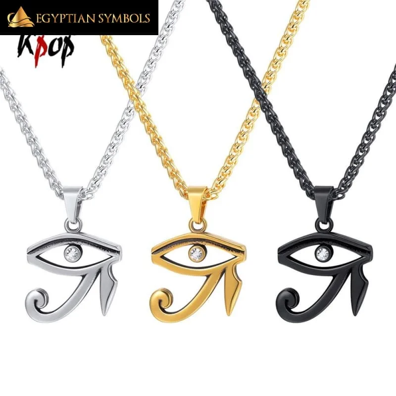 Best necklaces and pendants with crystal accents for a sparkling and elegant style-Eye of Horus Necklace (Egyptian Spiritual Jewelry)