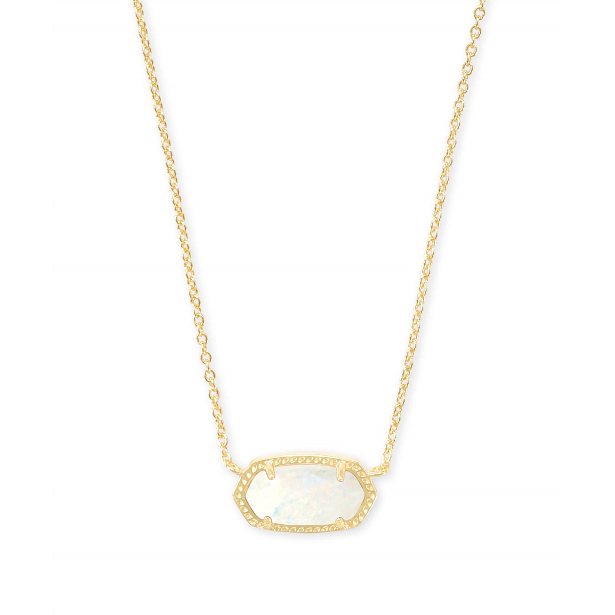 Personalized necklaces and pendants with initials for a customized and meaningful gift-Kendra Scott Elisa Pendant Necklace in Gold with White Opal