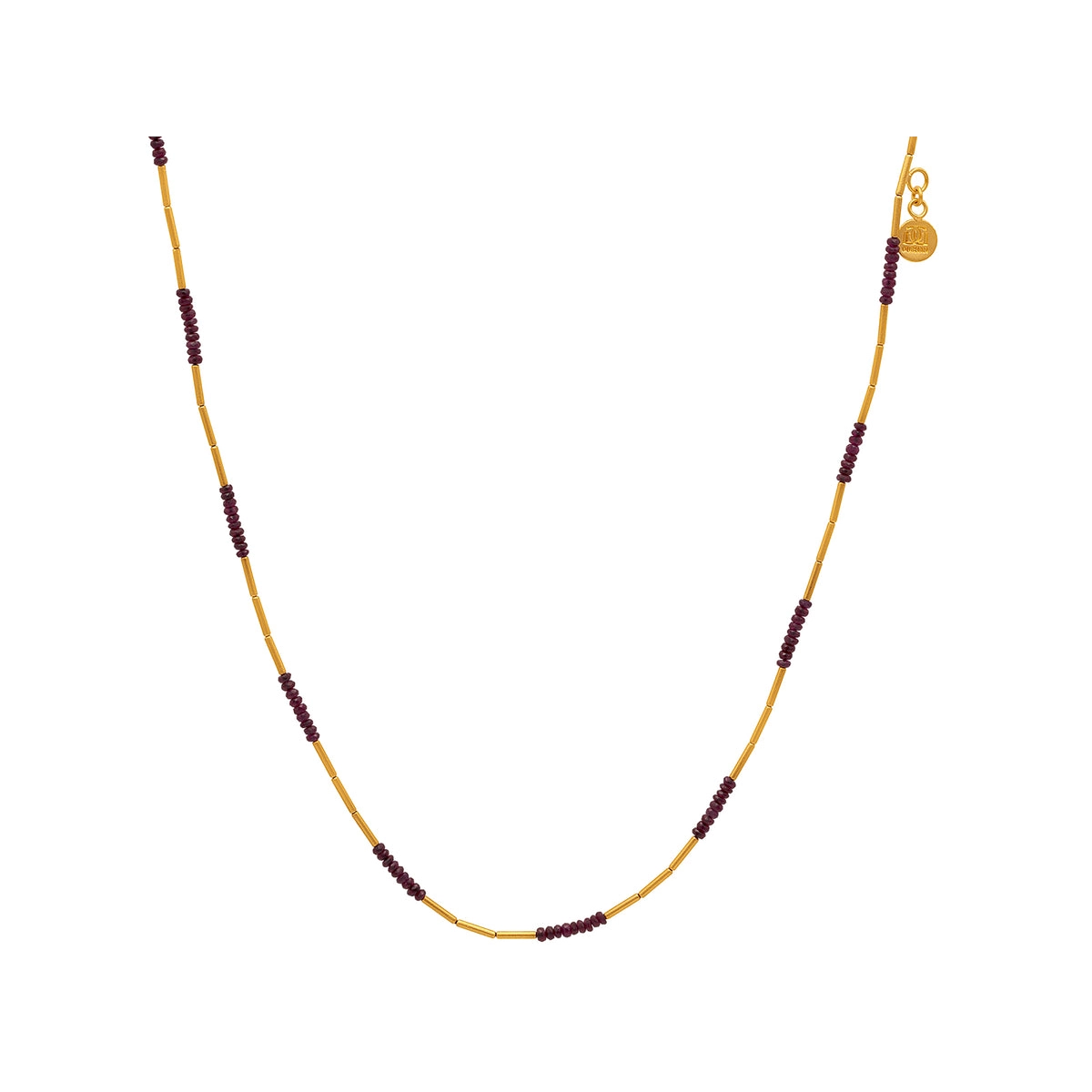 Stunning necklaces and pendants with sapphire gemstones for a luxurious blue hue-Gurhan 24K Yellow Gold Ruby Bead Station Necklace with Pearl Seed Accents