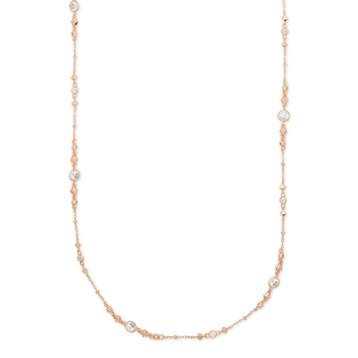 Necklaces and pendants with engraved messages for a deeply personal, sentimental gift-Kendra Scott Wyndham Necklace in Rose Gold with White CZ