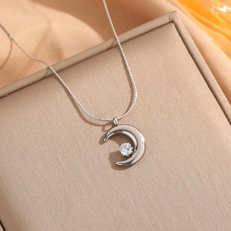 Necklaces and pendants with custom engravings for a personal, meaningful gift-Just Lil Things Artificial Silver Necklace