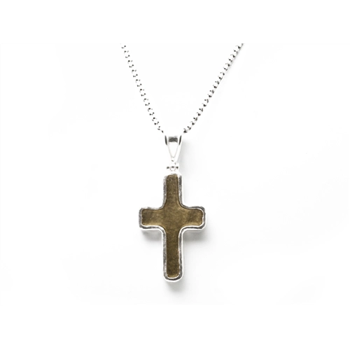 Best necklaces and pendants with crystal accents for a sparkling and elegant style-Gurhan Sterling Silver with Bonded 24K Yellow Gold Amulet Hammered Cross Necklace