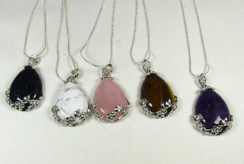 Beautiful necklaces and pendants with natural stones for an earthy, organic vibe-Fancy Gemstone Pendant Necklace