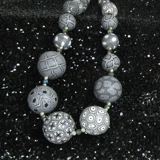 Best necklaces and pendants with vintage coin pendants for a unique accessory-Grey and Black Fair Trade Necklace Samunnat Bindu Beads