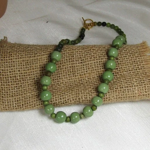 Best necklaces and pendants with statement designs for a fashionable accessory-Fair Trade Green Beaded Necklace Kazuri