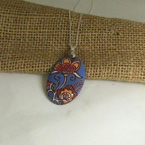 Necklaces and pendants with pearls for a classic and sophisticated touch-Handmade Blue Artisan Pendant Necklace Bold