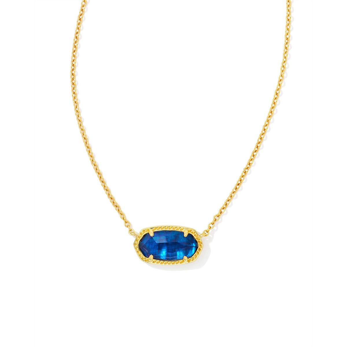 Necklaces and pendants with sun and moon motifs for a celestial-inspired design-Kendra Scott Elisa Necklace in Gold with Navy Abalone