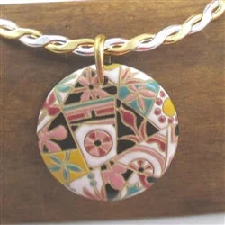 Best necklaces and pendants with floral designs for a feminine and elegant feel-Handmade Mult-colored Large Pendant on Twisted Gold & Silver Neck Wire