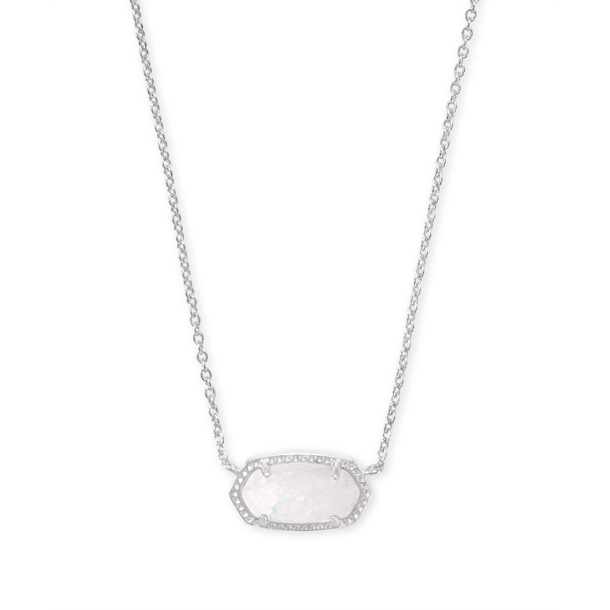 Elegant necklaces and pendants with gold chains for a chic, timeless appearance-Kendra Scott Elisa Necklace in Silver with Opal