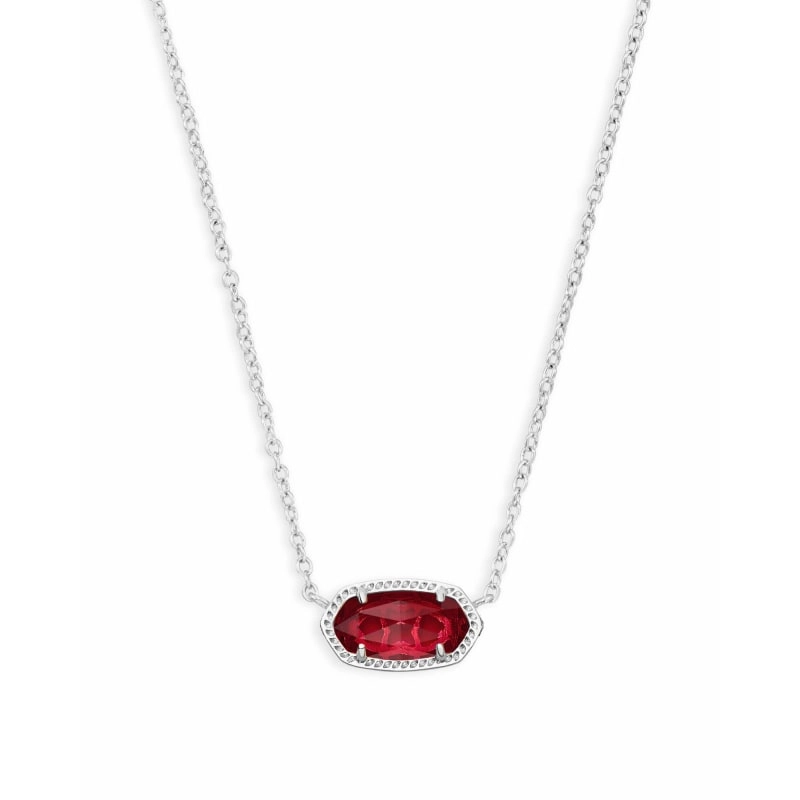 Unique necklaces and pendants with gemstones for a colorful and vibrant statement-Kendra Scott Elisa Necklace in Silver with Clear Berry