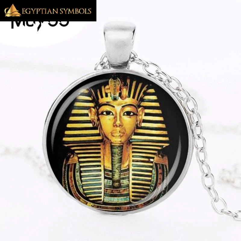 Best necklaces and pendants with vintage lockets for a nostalgic, sentimental look-Egyptian Pharaoh Glass Dome Necklace