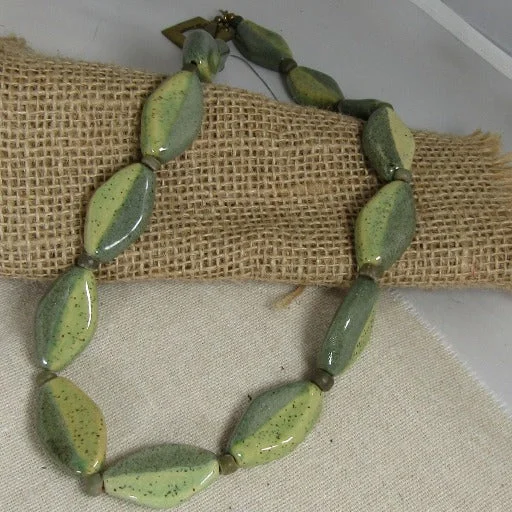 Stunning necklaces and pendants with jade gemstones for a calming green hue-Kazuri Necklace  Green Fair Trade Beads