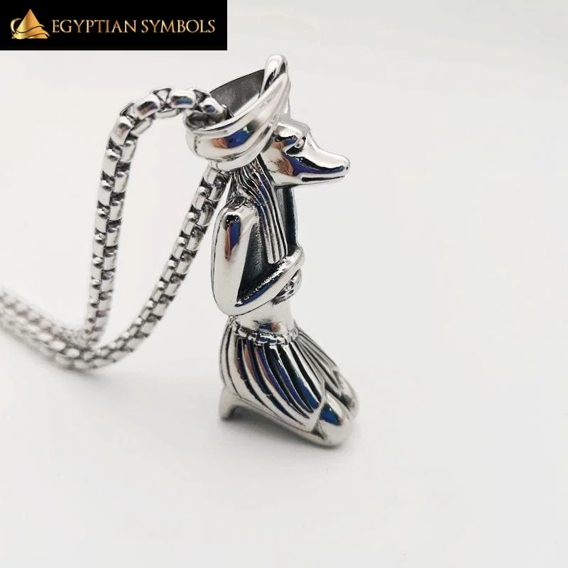 Necklaces and pendants with custom engravings for a personal, meaningful gift-Egyptian Death God Anubis Necklace