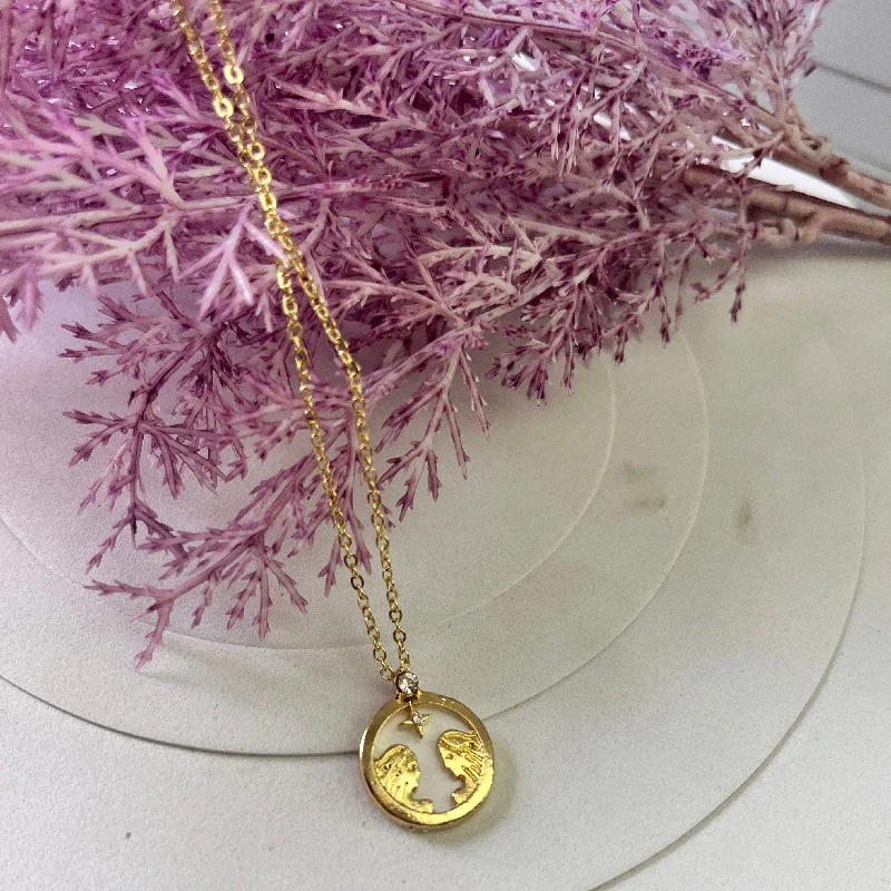 Best necklaces and pendants for weddings with matching designs for bride and groom-Zodiac-Inspired Gold-Plated Necklace – Astrology Pendant for All Star Signs