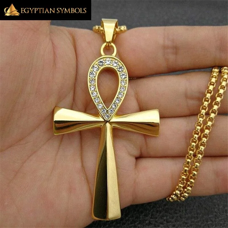 Beautiful necklaces and pendants with moon and star charms for a dreamy effect-Light Ankh Cross Necklace