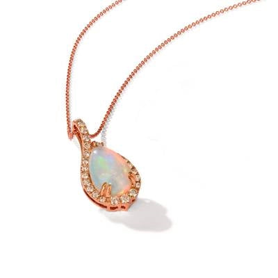 Elegant necklaces and pendants with infinity symbols for timeless designs-Le Vian 14K Strawberry Gold Neopolitan Opal Pendant with Nude Diamonds