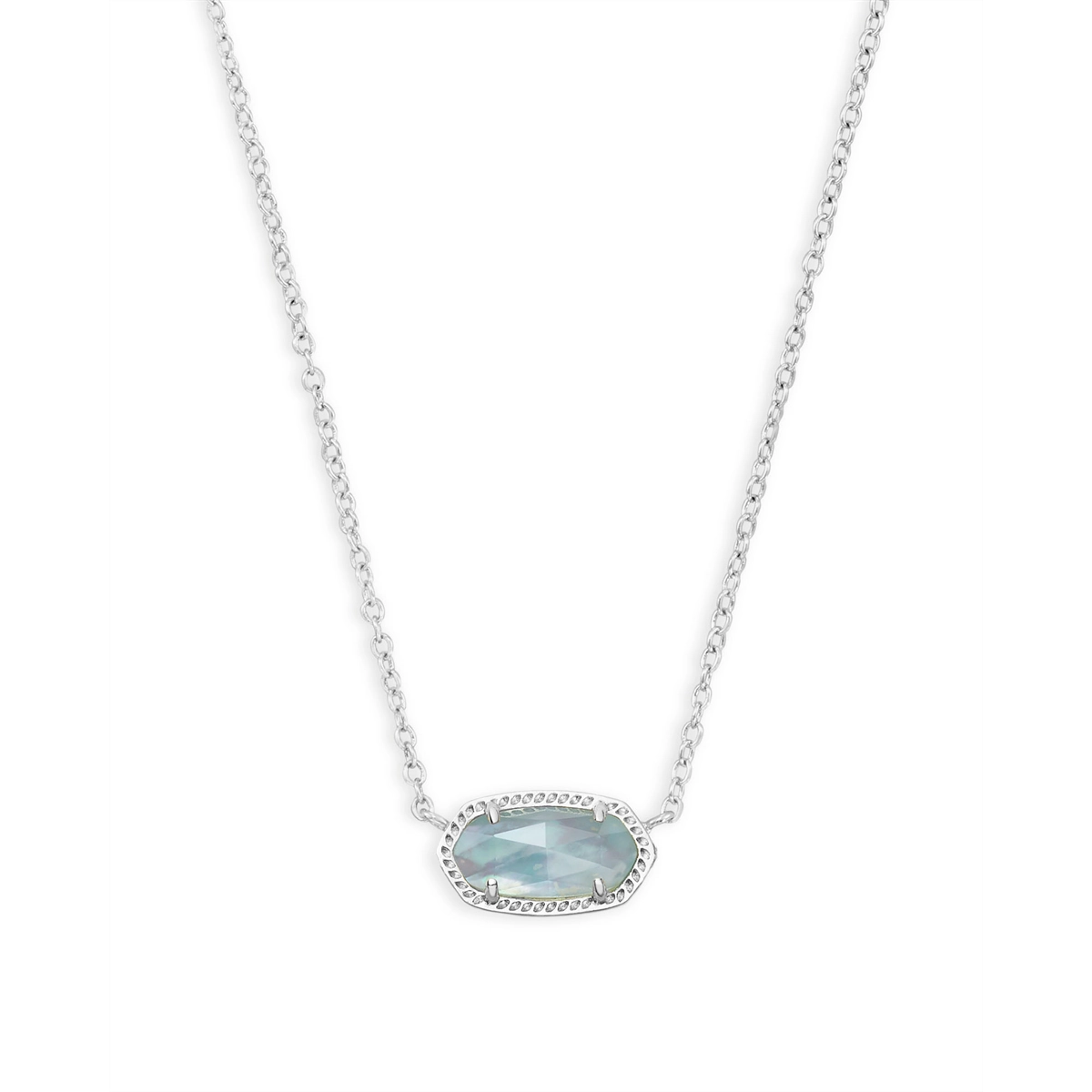 Necklaces and pendants with clear quartz for a pure and radiant look-Kendra Scott Elisa Necklace in Silver with Lt Blue Illusion