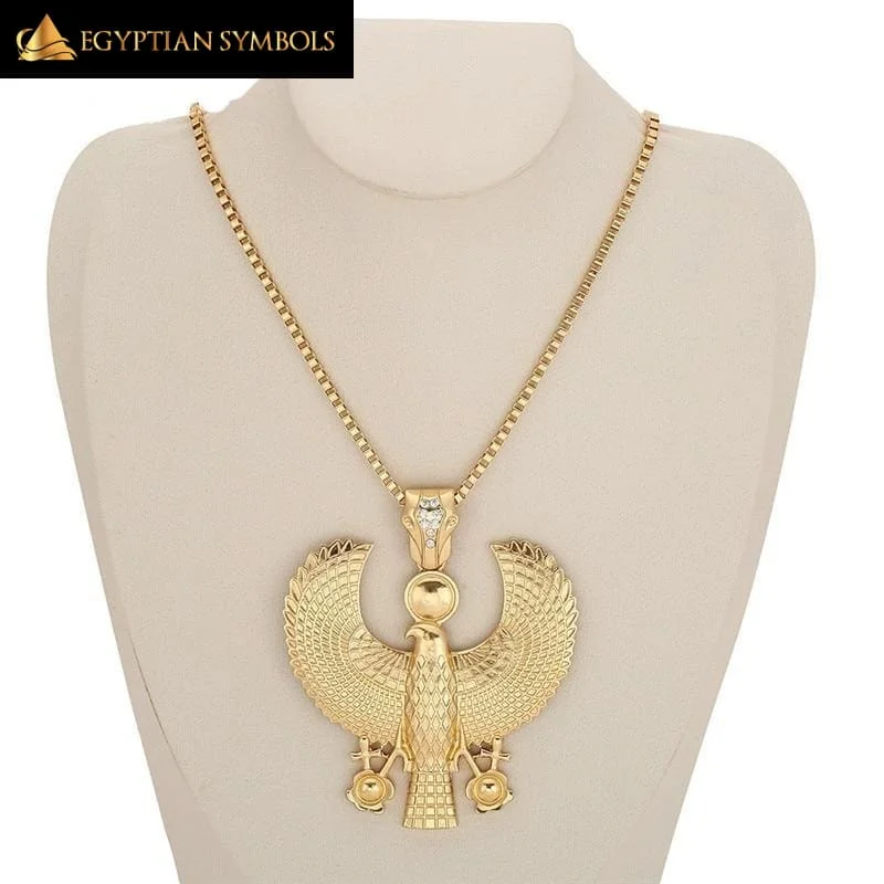 Stunning necklaces and pendants with ruby gemstones for a luxurious red hue-Egyptian Horus Bird Falcon Necklace