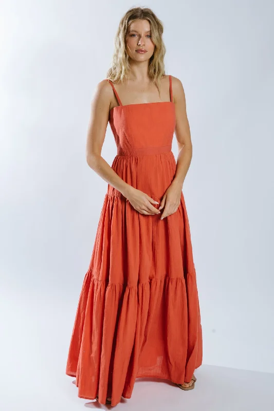 One-shoulder Dresses for Trendy -Prisha Tiered Maxi Dress