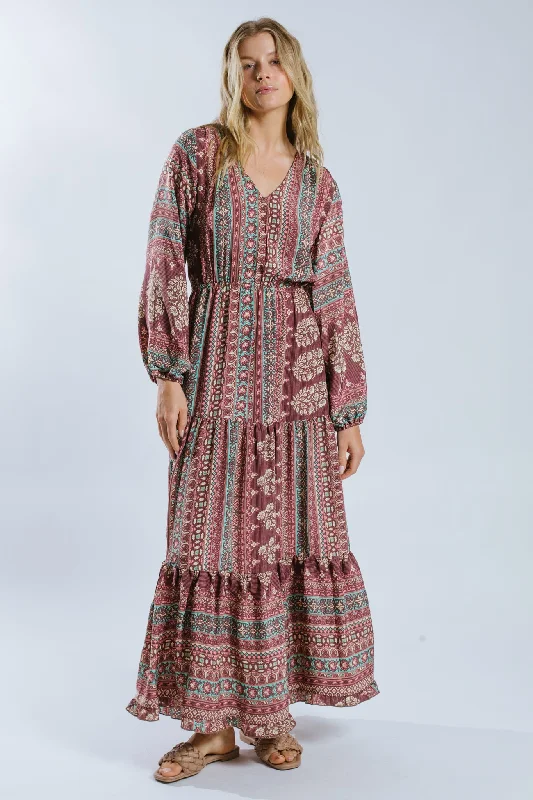 Floral Dresses for Romantic -Nuha L/S Maxi Dress