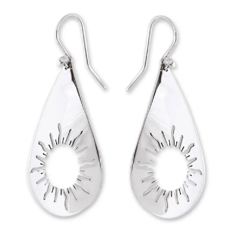 Studded Drop Earrings with Gemstones -NOVICA Handmade Sterling Silver 'Sun Drops' Earrings (Mexico)