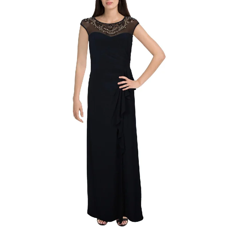 Capri Dresses for Playful -Alex Evenings Womens Illusion Embellished Evening Dress