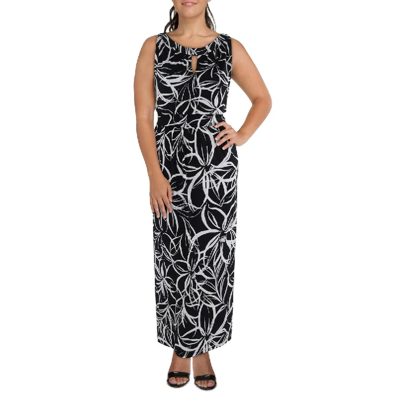 Ball Gown Dresses for Glamour -London Times Womens Plus Printed Maxi Halter Dress