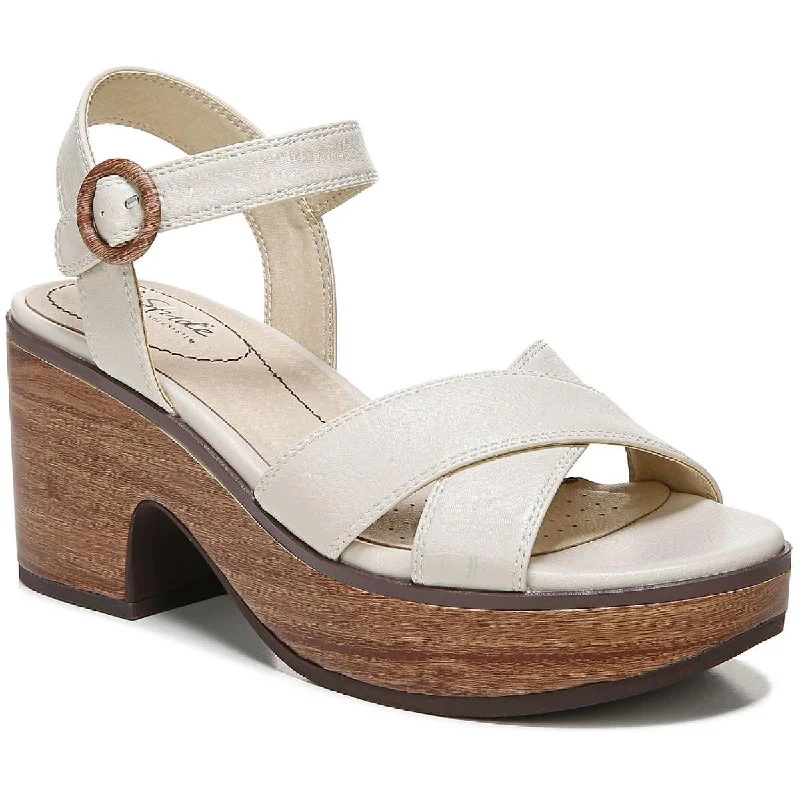 Comfortable sandals for women with contoured footbed and easy-to-adjust straps-LifeStride Womens Peachy Cushioned Footbed Ankle Strap Heels