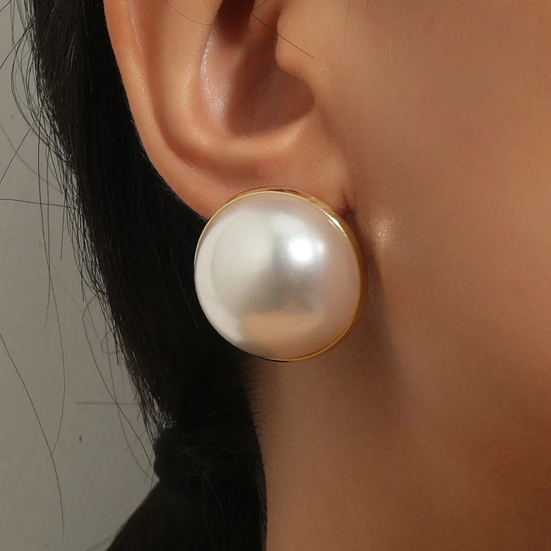 Bohemian Drop Earrings with Tassels -Wholesale Temperament Pearl Geometric Round Base Earrings