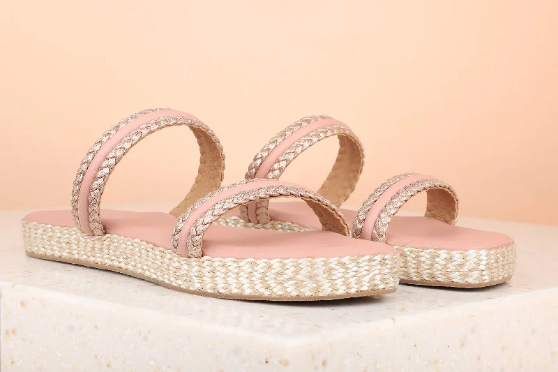 Trendy sandals for women with gladiator-inspired design and flat soles for chic wear-Women Peach Wedge Heels