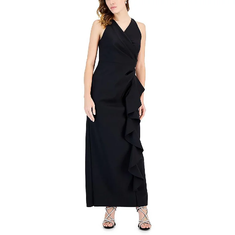 Cocktail Dresses for Party Time -Alex Evenings Womens Ruffled Surplice Neck Evening Dress