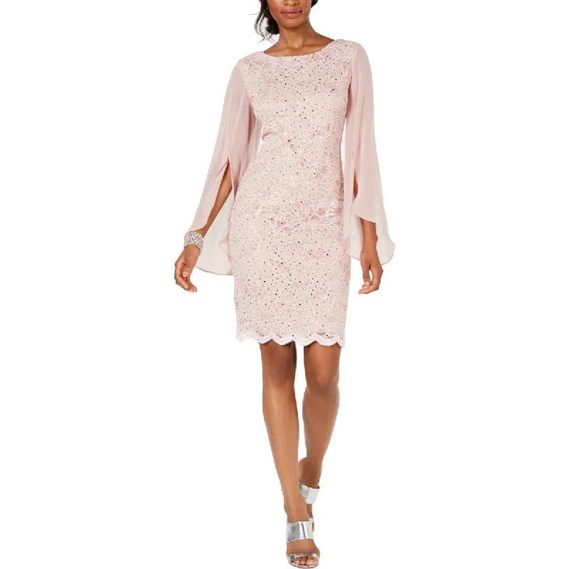 Minimalist Dresses for Simplicity -Connected Apparel Womens Sequined Lace Sheath Dress