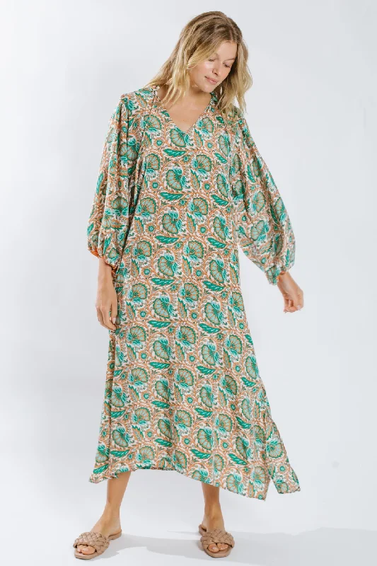 Geometric Dresses for Modern -Ujala L/S Maxi Dress